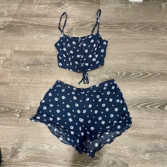 Aeropostale Blue Patterned Short and Tank Set - Picture 1 of 11